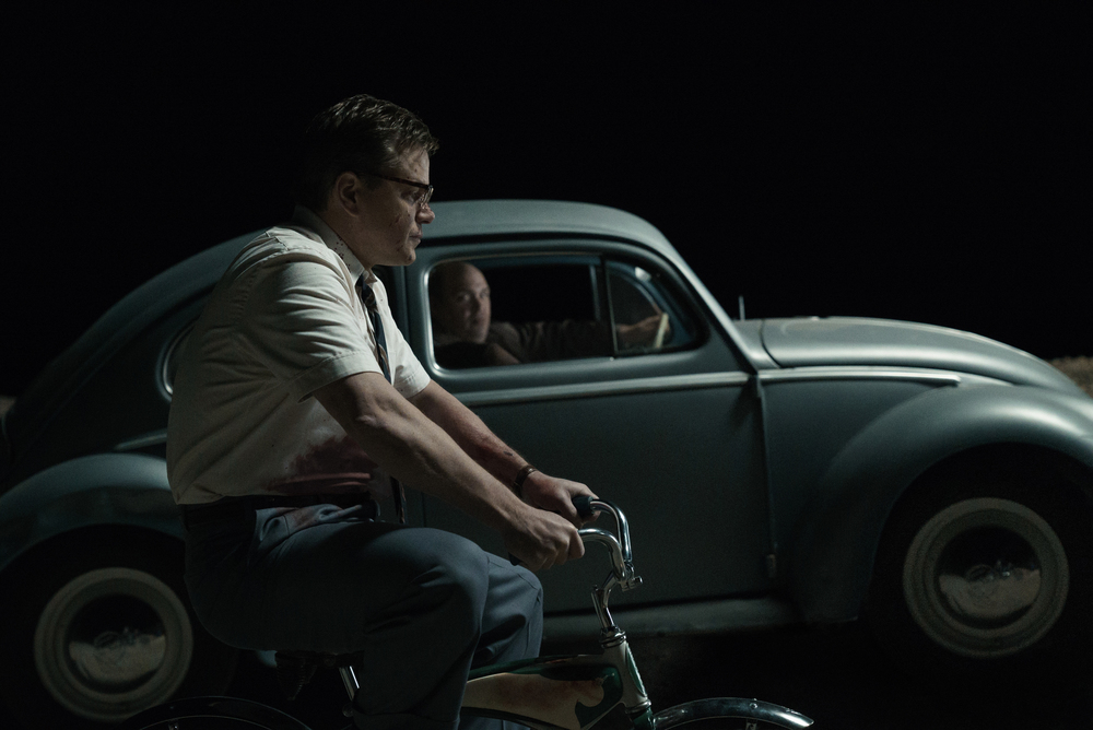 Left to right: Matt Damon as Gardner and Glenn Fleshler as Sloan in SUBURBICON, from Paramount Pictures and Black Bear Pictures.